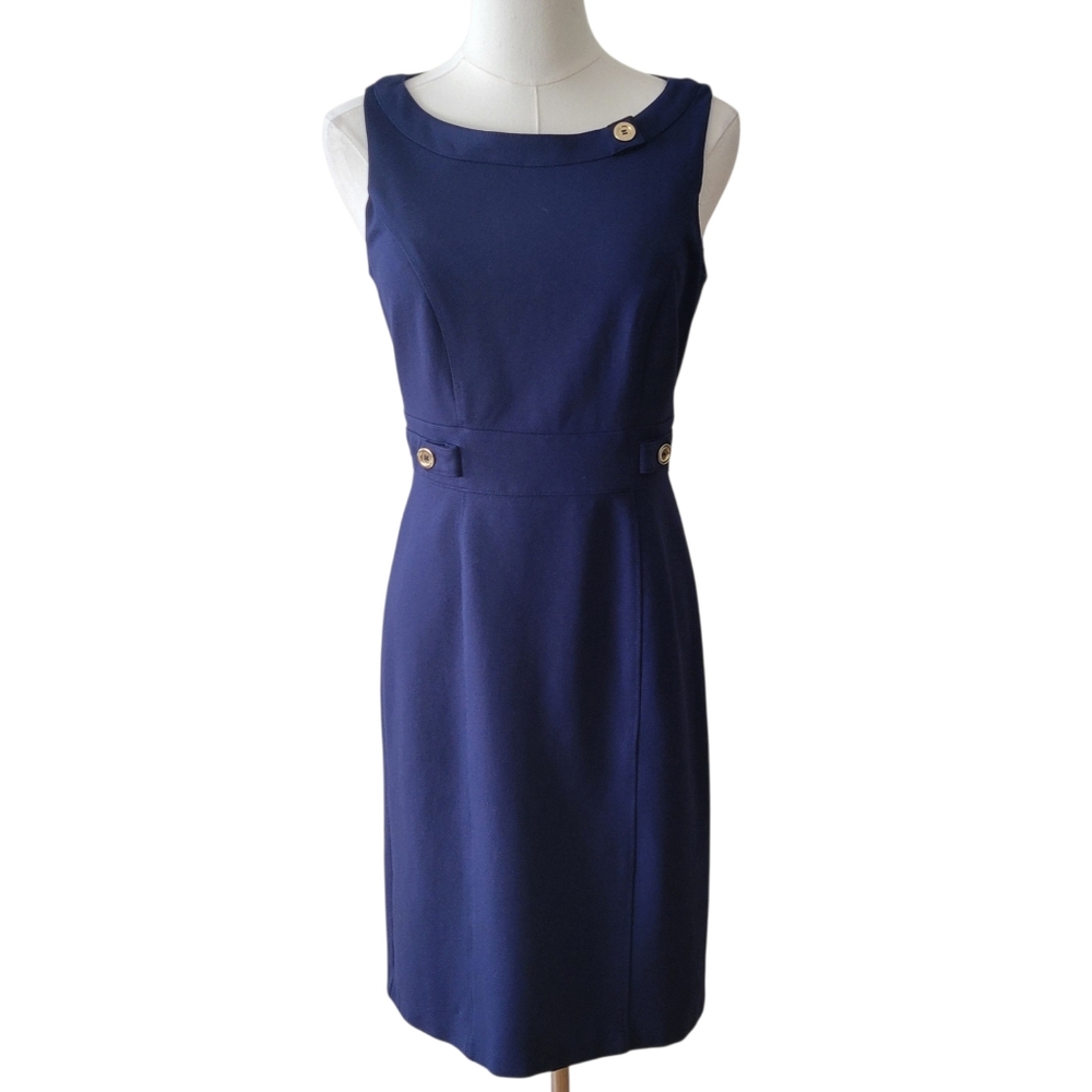 WHBM Navy Blue Sleeveless Sheath Dress Size 2‎
